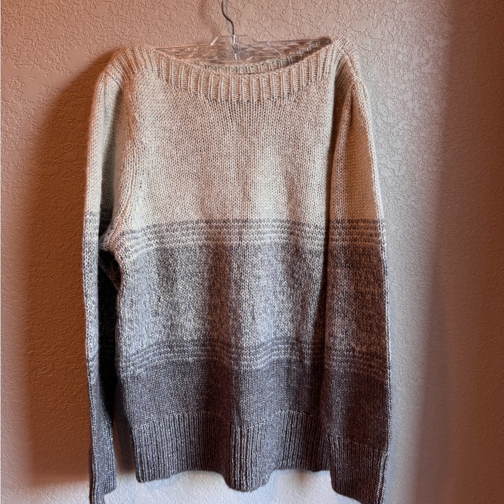 Tommy Bahama ombré shimmer puff sleeve wool blend Sweater Sz Large EUC
